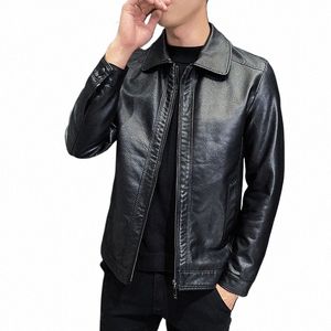 Мужская кожаная куртка Fi 2024, мужская осенняя мотоциклетная тонкая флисовая куртка, пальто, мужская уличная повседневная мотоциклетная байкерская куртка из искусственной кожи g249 #