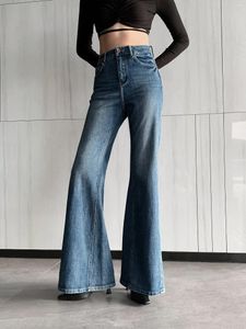 Women's Jeans SUPERMODE FASHION LOOSE CASUAL HIGH WAISTED VINTAGE WASHED SIMPLE FULL LENGTH FLARE PANTS FOR WOMEN - FORGUNROSES