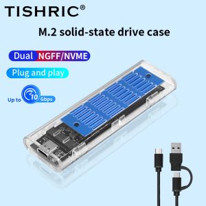 인클로저 Tishric M2 SSD CASE NVME NGFF 듀얼 프로토콜 NVME 외부 인클로저는 USB3.1 Gen2 인터페이스를 사용하여 M 및 BM 키를 지원합니다.