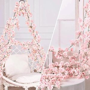 Decorative Flowers Artificial Cherry Flower Vines Faux For Outdoors Hanging Silk Garland Outdoor Fall