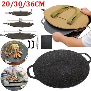Pfannen 28/30 / 32 cm Antihaft-BBQ-Grillpfanne Koreanische Grillplatte Topf Plancha Para Cocinar Outdoor Camping Backformen Braten