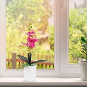 装飾的な花偽の鉢植えフラワーガーデンデスクトップ装飾品5pcs人工植物オーキッド盆栽