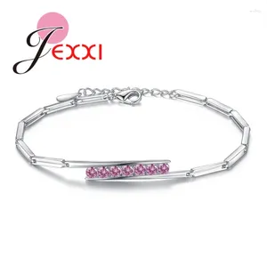 Link pulseiras charme infinito três cores zircônia cuibic 925 prata esterlina ajustável requintado baixo chave acessórios femininos pulseira