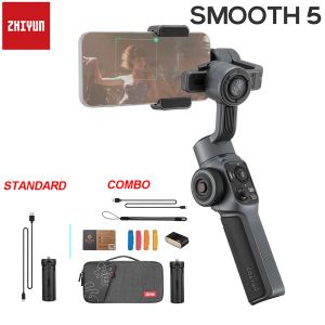 Cabeças zhiyun suave 5 3axis smartphone handheld estabilizador de cardan para iphone 13 pro max 12 11 xs samsung s20 huawei opo vs liso 4