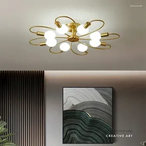 Chandeliers 6 / 8 Heads Ceiling Chandelier Modern LED E27 Lamp Holder Black/White/Golden Living Room/Bedroom Lighting