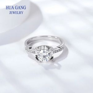 Ring 1CT 2CT 3CT VVS Lab Diamond Fine Jewelry for Women Wedding Party Anniversary Gift Real 925 Sterling Silver 240327