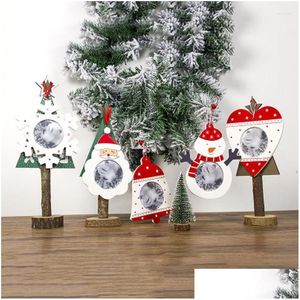 Decorações de Natal para casa Noel 2022 Ano PO Quadro Pingente Ornamento Árvore Pendurado Diy Craft Decor Kerst Xmas Drop Delivery Garden F Dhswf