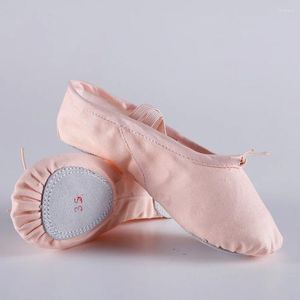Sapatos de dança de lona chinelos planos rosa vermelho preto salsa ballet para meninas yoga ginásio bailarina sapato de dança bebê crianças
