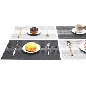 Table Mats Placemat Set Dining Eco-friendly Thickened Braided Pvc For Kitchen Manteles