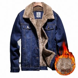 2019 New Winter Fleece Men Casual Denim Jacket Masculino Cott Slim Vintage Jackets Men Coats W2wg #