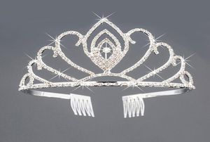 Dziewczyny039 Kawałki głowy Dzieci 039S Wiersz Hair Band Akcesoria Kids Crown Metal with Diamond With Coman Gold and Silver 2704161