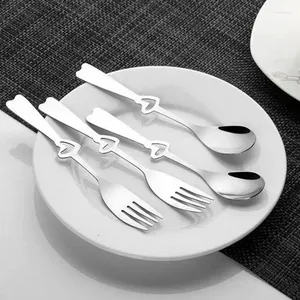Spoons Stainless Steel Stirring Spoon 4pcs Heart Mixing For Dessert Cute Shape Tableware Tool Coffee