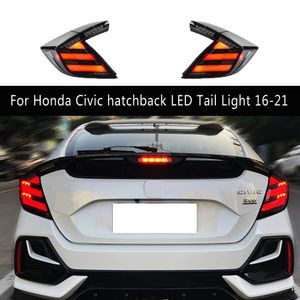 Conjunto de luz traseira freio reverso correndo luz streamer indicador de sinal de volta lâmpada traseira para honda civic hatchback led luz traseira 16-21