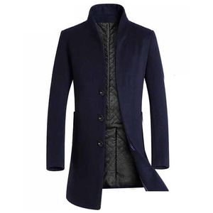 Misto lana da uomo Cappotto invernale da uomo Giacche slim fit Casual Giacca calda lunga giacca a vento e uomo Pea Drop Delivery Abbigliamento Abbigliamento O Dhjk8