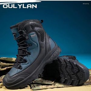 Sapatos de fitness ao ar livre à prova dwaterproof água masculino botas militares caminhadas tático especial escalada deserto tornozelo trabalho