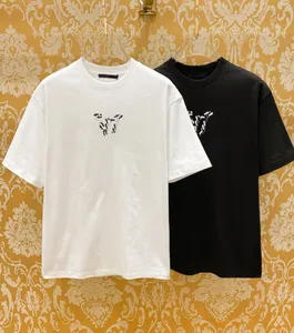 メンズTシャツチェストレタープリントショートスリーブハイストリートルーズ特大のカジュアルTシャツピュアコットンストリートショーツスリーブ服メンズTシャツS-5XL