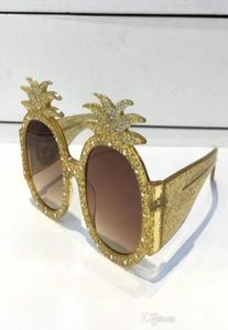 0150S Solglasögon Guldacetatram med ananas 0150 Designram Populära UV -skydd Solglasögon Top Quality Fashion Summer W7155875