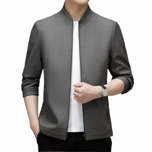 Frühling und Herbst Neue Echtes Leder Kleidung männer Luxus Mantel Stehkragen Leder Jacke Dünne Casual Jacke Hübsche Jacke U0an #