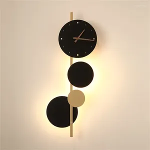 Lampada da parete moderna applique a LED orologio creativo per appartamento soggiorno camera da letto arredamento apparecchio unico illuminazione a montaggio superficiale