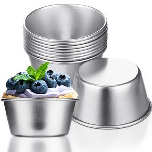 10 Stück Eierkuchenform Antihaft-Kohlenstoffstahl Schokolade geschmolzene Pfannen Pudding Cupcake Muffin Tassenform DIY Kuchen Backzubehör 240325