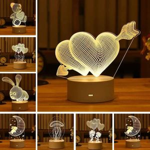 البالون الأكريليك الحب رومانسي على شكل قلب ثلاثي الأبعاد LED LEV LIGH