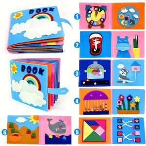 Ny montessori baby upptagen leksaker kände tyg barn som lär sig grundläggande livsförmåga tyst bok småbarn pedagogiska sensoriska böcker för spädbarn