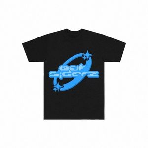 T-Shirt Hip-Hop Desen Erkekler ve Kadınlar İçin Kısa Kollu Büyük Boy Üstü Y2K Harajuku Fi Rock Punk Street T-Shirt K0XZ#