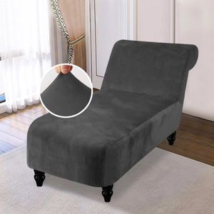 Stol täcker sammet schäslong täcker stretch armlös soffa slipcover för vardagsrum