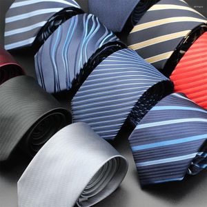 Bow Ties Jacquard 8cm Stripe Erkekler Kadınlar Klasik Takımlar Erkek Mavi Kırmızı Boyun Günlük Kravat Moda Kravat Düğün Partisi