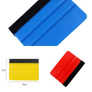 Upgrade Vinyl Carbon Fiber Window Ice Remover Cleaning Wash Car Scraper With Felt Squeegee Tool Film Wrapping
