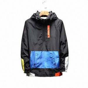 men Autumn Outdoor Hooded Jacket Black Windbreaker Hoodie Men Large Size Bomber Zipper Jacket Brand Clothing PulloverCcoat Tops c2mS#