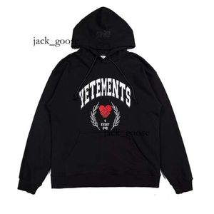 Vetements moletom com capuz masculino e feminino de alta qualidade Vetements moletom com capuz de tecido pesado com impressão de espuma