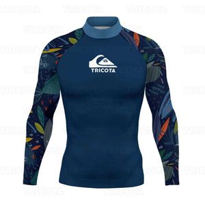Mäns badkläder Mens Swimming T-shirts UV Protection Rash Guard Swime Water Sports Beachwear Diving Rashguard Långärm Surfingkläder 24327