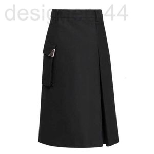 Skirts designer 23SS FW Women Designer Technical Canvas Skirt With Sign Vintage Female Custom Split Long A-line Dresses 5IW1
