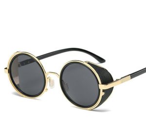 2019 montatura in oro nuovo marchio retrò occhiali da sole rotondi specchio uomo steampunk designer vintage moda occhiali cerchio occhiali unisex uomo s7076257
