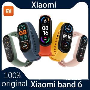 Браслеты Xiaomi Mi Band 6 Смарт-браслет 5 цветов AMOLED-экран Miband 6 Кислород в крови Фитнес-трекер Bluetooth Водонепроницаемый смарт-браслет