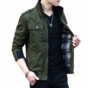 autumn and Winter Men Casual Coldproof Windbreaker Jacket Coat Men New Outwear Stand Slim Military Jacket Mens Fi Overcoat B24U#