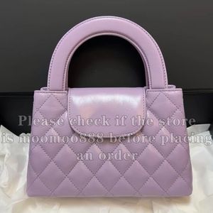 12A All-New Mirror Quality Designer Mini Shopping Bag Womens Calfskin Evening Quilted Bag Luxurys Handle Handbags Purple Purse Crossbody Shoulder Chain Bag With Box