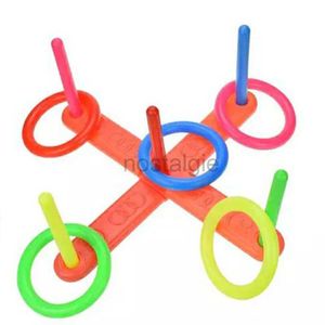 Intelligence toys 1Set Kids Stacking Rings Outdoor Fun Game Classic Educational Toys Baby Children Ring Toss Cast Throw Circle 24327