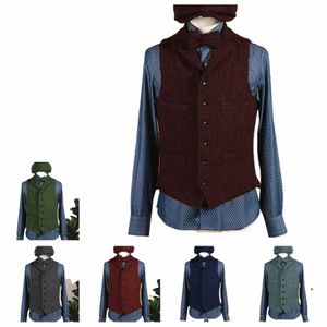 Men's Suit Vest Steampunk Style Wedding Best Man WaistCoat V3VD#