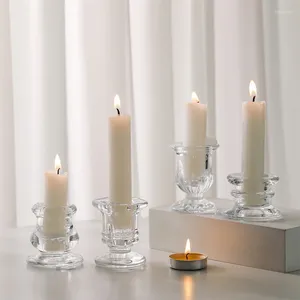 Candle Holders Modern Glass Holder Wedding Centerpieces Table Decorations Romantic Clear Cup Tealight Candlestick Home Decor