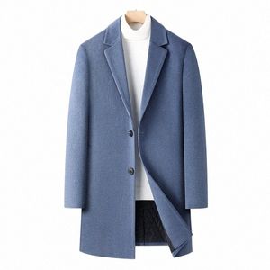 Новое мужское Fi Cmere Элегантное джентльменское однотонное плюс Cott утолщенное тонкое повседневное шерстяное пальто среднего размера Lg шерстяное пальто X5GX #