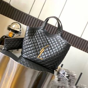 Czarna torba Big Checker Tote Bag na ramię torebka czarna luksusowa torba designerska torba designerska torba klasyczna skórzana torby zakupowe artysty