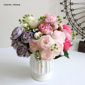 Dekorative Blumen Seiden Pfingstros Bühne Hochzeitsfeier gefälschte Pflanzen DIY Künstliche Rosen Büro Wohnkultur Accessoires Weihnachtsdekorationen