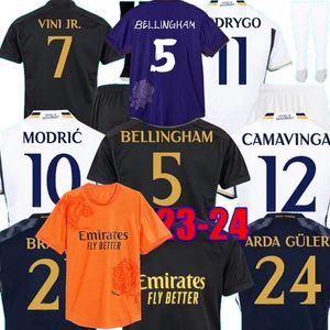 23 24 선수 팬 Arda Guler Soccer Jerseys Bellingham 레알 마드리드 2023 2024 Valverde Alaba Vini Jr Camavinga Tchouameni Kroos Modric Y-3 축구 어린이 셔츠 4xl