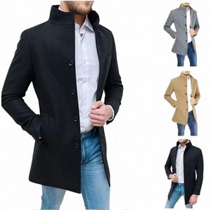 2023 outono e inverno masculino lã gola casaco blusão casual sólido casaco de lã c29i #