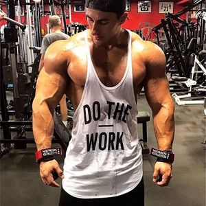 Hochwertiges Y-Rücken-Low-Cut-Buchstaben-Grafik-Gym-Bodybuilding-Fitness-String-Tanktop für Herren 240327