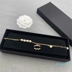 Charm Bracelets Women Designer Diamond Pearl Gold Plated Jewelry Simple281q