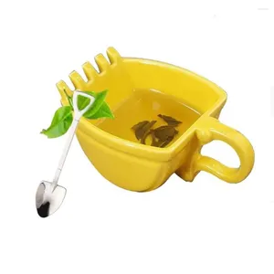 Mugs Practical Durable Excavator Bucket Mug Coffee Cup For Cafe Restaurant Funny 340ml Spoon Cake Tea