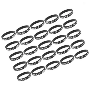 Charme Pulseiras 25 Pcs Graduação Pulseira Pulseira Sílica Gel Silicone para Graduações Classe de 2024 Estudante Temático